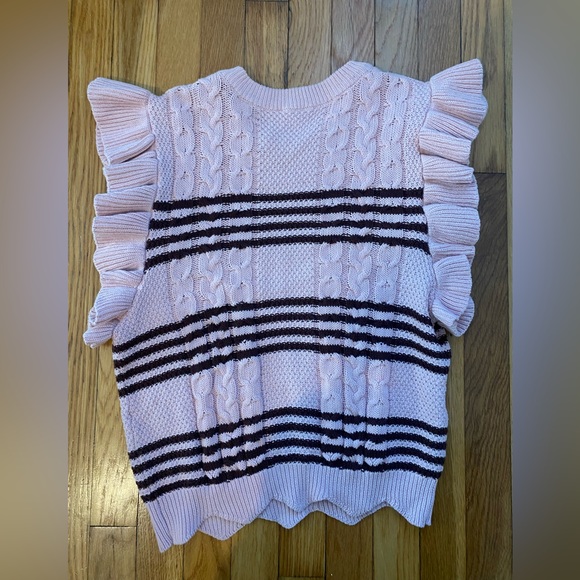 Pink striped sweater vest. Size small. - Picture 2 of 4